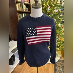 BRANDY MELVILLE Navy Blue American Flag Sweater OS